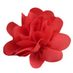 Muoti koriste kukkia, Sifonki, Kukka, syvän punainen, 50x50mm, 100PC/erä, Myymät erä