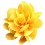 Muoti koriste kukkia, Sifonki, Kukka, keltainen, 50x50mm, 100PC/erä, Myymät erä