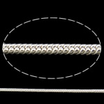 Cadena de Latón Soldada, metal, chapado en color de plata, libre de níquel, plomo & cadmio, 1.5mm, longitud aproximado 100 m, Vendido por UD