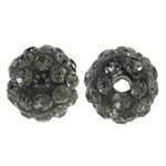 Perles d'argile Pave strass, argile, Rond, avec strass, cristal transparent gris, 8mm, Trou:Environ 1.5mm, 50PC/sac, Vendu par sac
