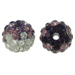 Rhinestone Clay Pave perler, rhinestone ler bane, Runde, med rhinestone, 10mm, Hole:Ca. 2mm, 50pc'er/Bag, Solgt af Bag