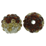 Gliniane koraliki z kryształem górskim, Glina, Koło, z kamieniem, 10mm, otwór:około 2mm, 50komputery/torba, sprzedane przez torba