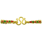 Brass S Shape Clasp gold color plated with end cap & enamel nickel lead & cadmium free 3mm Sold By Lot