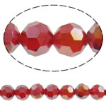 Imitation de perles en cristal CRYSTALLIZED™ , Rond, Placage de couleur AB, facettes, cristal cramoisi, 8mm, Trou:Environ 1mm, Longueur Environ 21.2 pouce, 10Strandstoron/sac, Vendu par sac