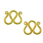 Brass M Clasp gold color plated nickel lead & cadmium free Sold By Bag