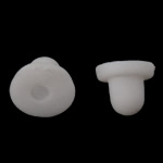 Plastic Ear Nut Component, hvid, 6x5mm, Hole:Ca. 1mm, 20000pc'er/Lot, Solgt af Lot