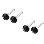 Stainless Steel Nose Piercing Jewelry 316L Stainless Steel with rhinestone black Sold By Lot