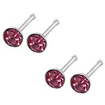 Stainless Steel Nose Piercing Jewelry 316L Stainless Steel with rhinestone red Sold By Lot