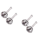 Stainless Steel Nose Piercing Jewelry 316L Stainless Steel with rhinestone original color Sold By Lot