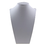 Læder halskæde display, PU, med Træ, hvid, nikkel, bly & cadmium fri, 145x215x150mm, 5pc'er/Lot, Solgt af Lot