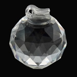 vetro espositore per anelli, with plastica, Cerchio, sfaccettati, chiaro, 40x42mm, 10PC/lotto, Venduto da lotto