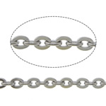 Ovalni lanac od nehrđajućeg čelika, Nehrđajući čelik, izvorna boja, 4x3x0.8mm, Dužina 100 m, Prodano By Lot