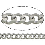 Kantstenskæde i rustfrit stål, Stainless Steel, bremse kæde, oprindelige farve, 4.5x3.5x1mm, Længde 100 m, Solgt af Lot