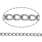 Rustfrit stål Oval Chain, Stainless Steel, twist oval kæde, oprindelige farve, 3x2x0.50mm, Længde 100 m, Solgt af Lot