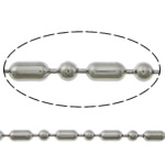 Rostfritt stål Ball Chain, ROSTFRITT STÅL, kulkedja, ursprungliga färgen, 8x4mm, 4mm, Längd 100 m, Säljs av Lot