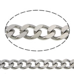 Kantstenskæde i rustfrit stål, Stainless Steel, bremse kæde, oprindelige farve, 6x4.50x1.20mm, Længde 100 m, Solgt af Lot