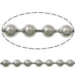 Rostfritt stål Ball Chain, ROSTFRITT STÅL, kulkedja, ursprungliga färgen, 2.40mm, Längd 100 m, Säljs av Lot