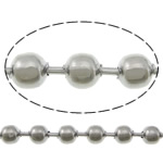 Rostfritt stål Ball Chain, ROSTFRITT STÅL, kulkedja, ursprungliga färgen, 3mm, Längd 100 m, Säljs av Lot
