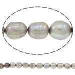 Barock odlad sötvattenspärla pärlor, Freshwater Pearl, ljusgrå, Grade A, 10-11mm, Hål:Ca 0.8mm, Såld Per Ca 15 inch Strand