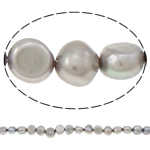Baroko Kultūringas gėlavandenių perlų karoliukai, Gėlo vandens perlų, pilkas, Įvertinimas, 10-11mm, Skylė:Apytiksliai 0.8mm, Parduota už 15 Inch Strand