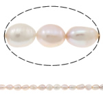 Baroko Kultūringas gėlavandenių perlų karoliukai, Gėlo vandens perlų, rožinis, Įvertinimas A., 9-10mm, Skylė:Apytiksliai 0.8mm, Parduota už 15 Inch Strand