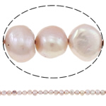 Bulvių išauginti gėlavandenių perlų karoliukai, Gėlo vandens perlų, Bulvė, natūralus, purpurinis, Įvertinimas, 9-10mm, Skylė:Apytiksliai 0.8mm, Parduota už 14 Inch Strand
