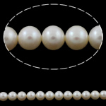 Perlas Redondas Freshwater, Perlas cultivadas de agua dulce, Esférico, natural, Blanco, Grado AAA, 8-9mm, agujero:aproximado 0.8mm, Vendido para 15.5 Inch Sarta