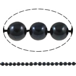 Apvalūs Kultūringas gėlavandenių perlų karoliukai, Gėlo vandens perlų, Turas, natūralus, juodas, 9-10mm, Skylė:Apytiksliai 0.8mm, Parduota už Apytiksliai 18 Inch Strand