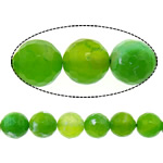 Natürliche Feuerachat Perlen, rund, verschiedene Größen vorhanden & facettierte, grün, Bohrung:ca. 1-1.2mm, verkauft per ca. 15 ZollInch Strang