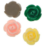 Grânulos de jóias de resina, Flor, cores misturadas, 13x13x6mm, Buraco:Aprox 1mm, 500PCs/Bag, vendido por Bag
