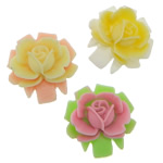 Polymer Ton Cabochon, Blume, flache Rückseite, gemischte Farben, 16x17x7mm, 500PCs/Tasche, verkauft von Tasche