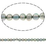 Bulvių išauginti gėlavandenių perlų karoliukai, Gėlo vandens perlų, Bulvė, pilkas, 6-7mm, Skylė:Apytiksliai 0.8mm, Parduota už Apytiksliai 15 Inch Strand