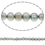 Bulvių išauginti gėlavandenių perlų karoliukai, Gėlo vandens perlų, Bulvė, pilkas, 6-7mm, Skylė:Apytiksliai 0.8mm, Parduota už Apytiksliai 14.5 Inch Strand