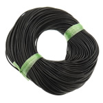 Cordão de couro, corda de Couro de vaca, preto, níquel, chumbo e cádmio livre, 2.5mm, comprimento Aprox 91-93 m, vendido por Bag