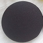 ABS Plastic Shank Button with Cloth Flat Round black 25mm Sold By Bag