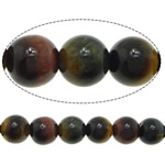 Tiger Eye pärlor, Rund, Grade A, 6mm, Hål:Ca 0.8mm, Längd Ca 15 inch, 5Strands/Lot, Ca 60PC/PC, Säljs av Lot