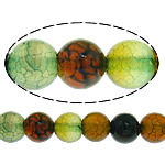 Naturlig Drage Veins Agate perler, Runde, 6mm, Hole:Ca. 1mm, Længde Ca. 15 inch, 20Strands/Lot, Ca. 65pc'er/Strand, Solgt af Lot