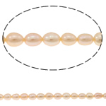 Cultured Rice Freshwater Pearl Beads natural pink Grade A 4-5mm Approx 0.8mm Sold Per 14.5 Inch Strand