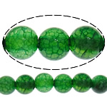 Naturlig Drage Veins Agate perler, Runde, grøn, 8mm, Hole:Ca. 1mm, Længde Ca. 15 inch, 10Strands/Lot, Ca. 48pc'er/Strand, Solgt af Lot
