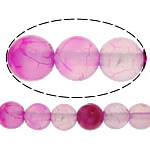 Naturlig Draken Veins Agate Pärlor, Rund, olika storlek för val, ökade rosa, Hål:Ca 1-1.2mm, Längd Ca 15 inch, Säljs av Lot