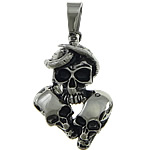 Stainless Steel Skull Pendants 316 Stainless Steel Halloween Jewelry Gift & blacken Approx Sold By Lot