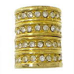 Zinc Alloy Magnetic Clasp Column gold color plated with rhinestone nickel lead & cadmium free Approx 9mm Sold By Lot