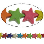 Turkos pärlor, Syntetisk Turkos, Star, blandade färger, 12x5mm, Hål:Ca 1mm, 43PC/Strand, Såld Per 15 inch Strand