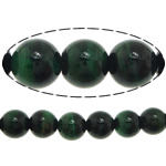 Tiger Eye pärlor, Rund, grön, 8mm, Hål:Ca 1mm, Längd Ca 15 inch, 5Strands/Lot, Ca 46PC/Strand, Säljs av Lot