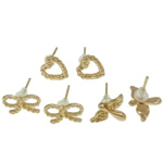 Zinc Alloy Stud Earring with Plastic brass post pin rose gold color plated nickel lead & cadmium free 3-15mm Sold By Box
