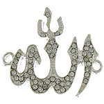 Zinc Alloy Connector silver color plated with rhinestone & 1/1 loop nickel lead & cadmium free Approx 2mm Sold By Lot