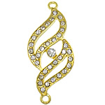 Zinc Alloy Connector gold color plated with rhinestone & 1/1 loop nickel lead & cadmium free Approx 2mm Sold By Lot