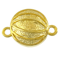 Zinc Alloy Magnetic Clasp Flat Round gold color plated single-strand nickel lead & cadmium free Approx 2.5mm Sold By Lot