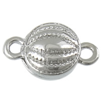 Tibetan Style Magnetic Clasp, Flat Round, platinum color plated, single-strand, nickel, lead & cadmium free, 17x10x8mm, Hole:Approx 2mm, 100PCs/Lot, Sold By Lot