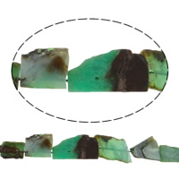 Calcedônia verde da Austrália grânulos, miçangas, naturais, 25-50mm, Buraco:Aprox 3mm, comprimento Aprox 15 inchaltura, 10vertentespraia/Lot, vendido por Lot